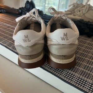 Madewell Women's Leather Sneakers in White and Brown